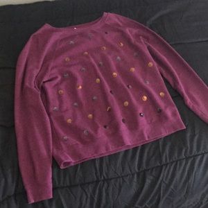 Purple sweater with cute Sequins